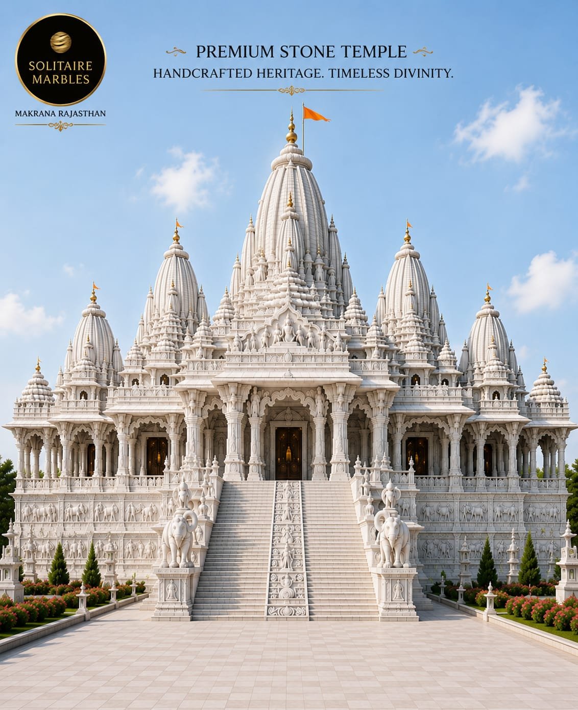 Big and Large Outdoor Marble Temple