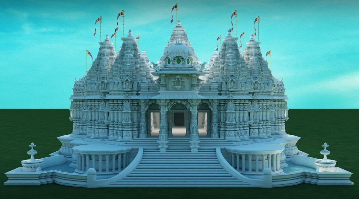 Big and Large Outdoor Marble Temple
